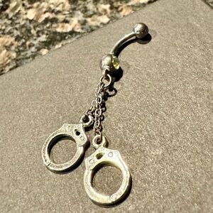 Silver Handcuff Belly Button Ring